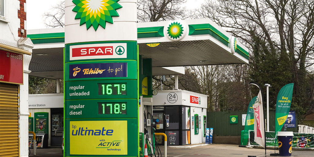 The most popular petrol stations brands in the UK include Shell, Esso, Jet, British Petroleum, ASDA, Texaco, Tesco, etc